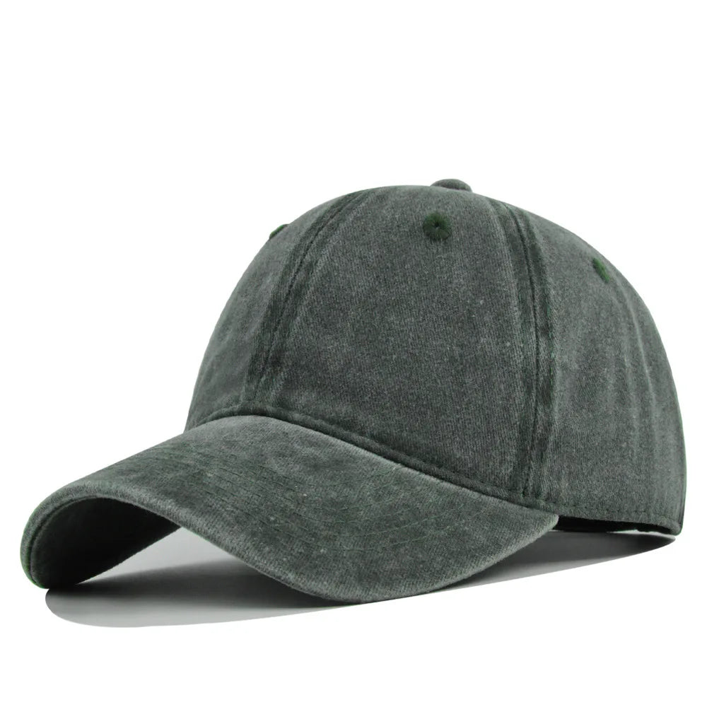 Unisex Baseball Cap aus Gewaschener Baumwolle – Verstellbare Einfarbige Snapback Mütze | Retro Y2K Hip Hop Sonnenkappe für Damen & Herren