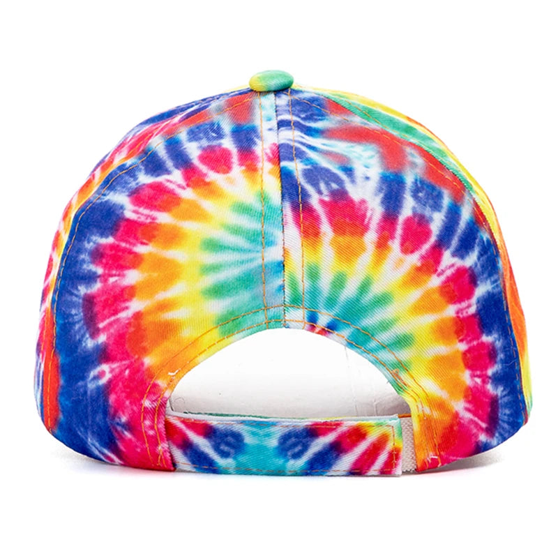 Unisex Baseball Cap mit Tie-Dye-Muster – Bunte Regenbogen Sommermütze | Verstellbare Streetwear Dad Cap für Damen & Herren