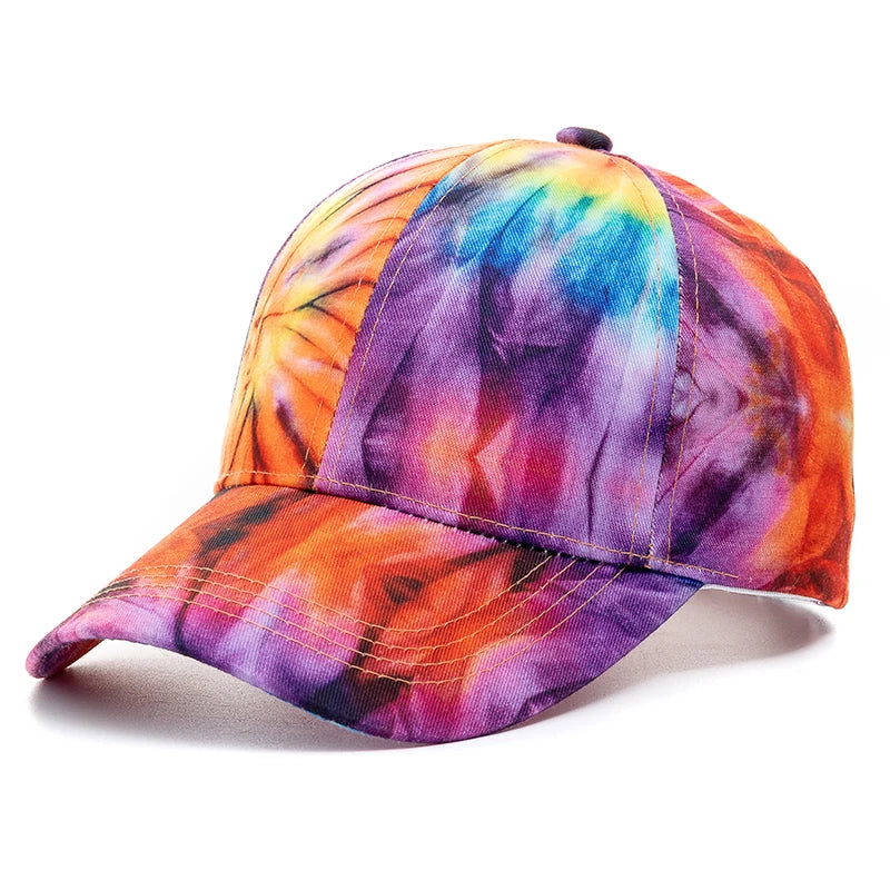 Unisex Baseball Cap mit Tie-Dye-Muster – Bunte Regenbogen Sommermütze | Verstellbare Streetwear Dad Cap für Damen & Herren