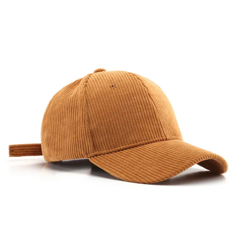 Unisex Cord Baseball Cap – Verstellbare Baumwollkappe im Retro-Stil | Warme Herbst Snapback Mütze für Damen & Herren, Freizeit & Streetwear