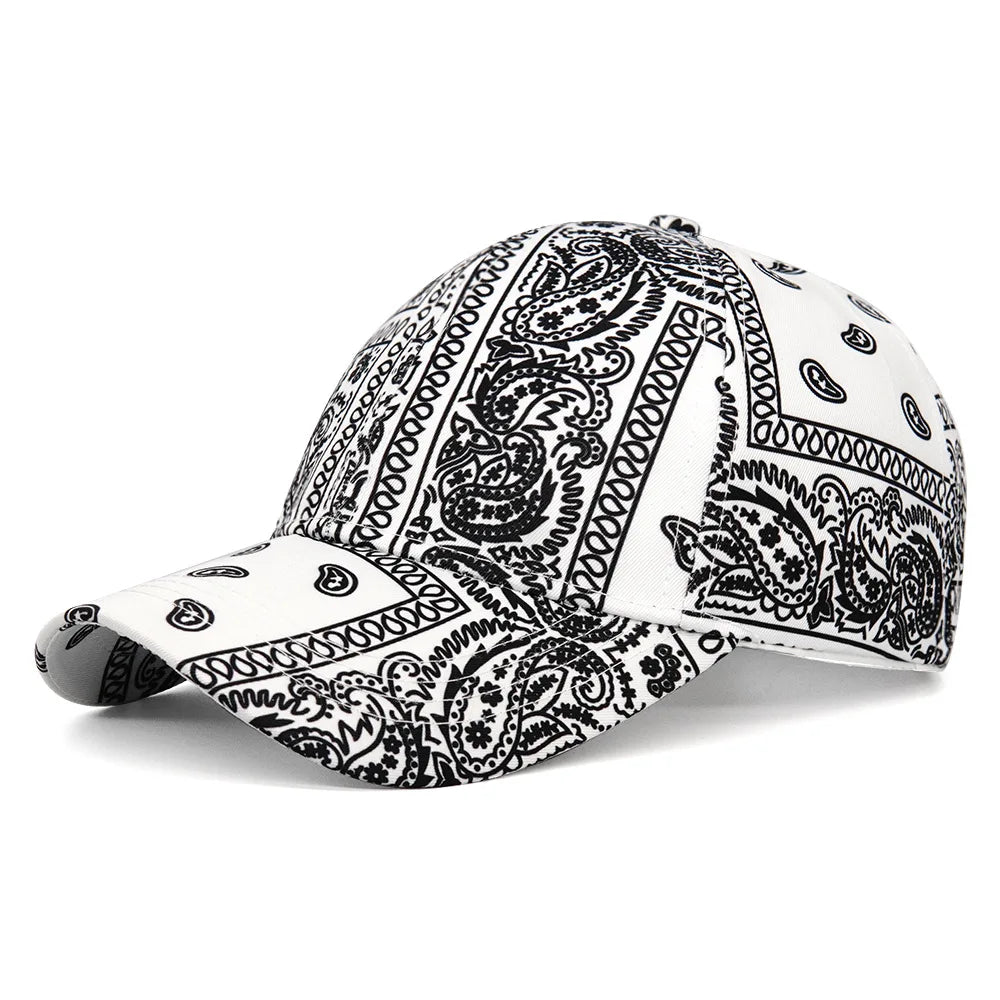 Unisex Sommer Baseball Cap mit Cashew-Blumen-Muster – Verstellbare Sonnenmütze | Hip Hop Trucker Cap für Damen & Herren