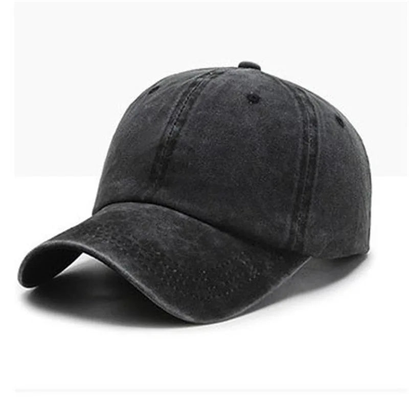 Unisex Baseball Cap aus Gewaschener Baumwolle – Verstellbare Einfarbige Snapback Mütze | Retro Y2K Hip Hop Sonnenkappe für Damen & Herren