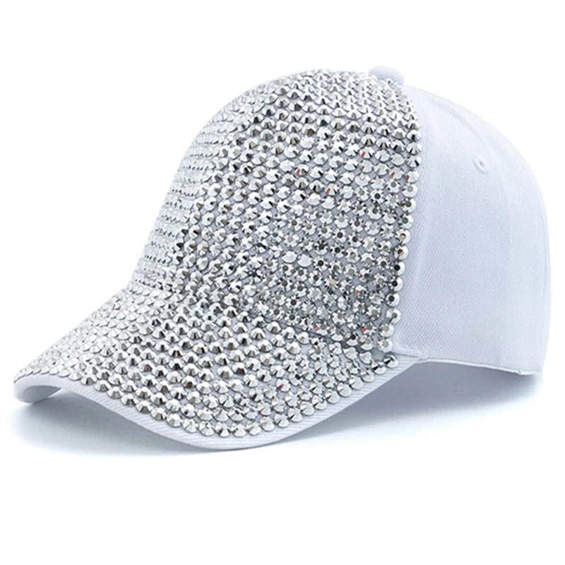 Unisex Baseball Cap mit Diamant-Applikation – Schlichte Verstellbare Mütze | Modische Streetwear & Freizeitkappe für Damen & Herren
