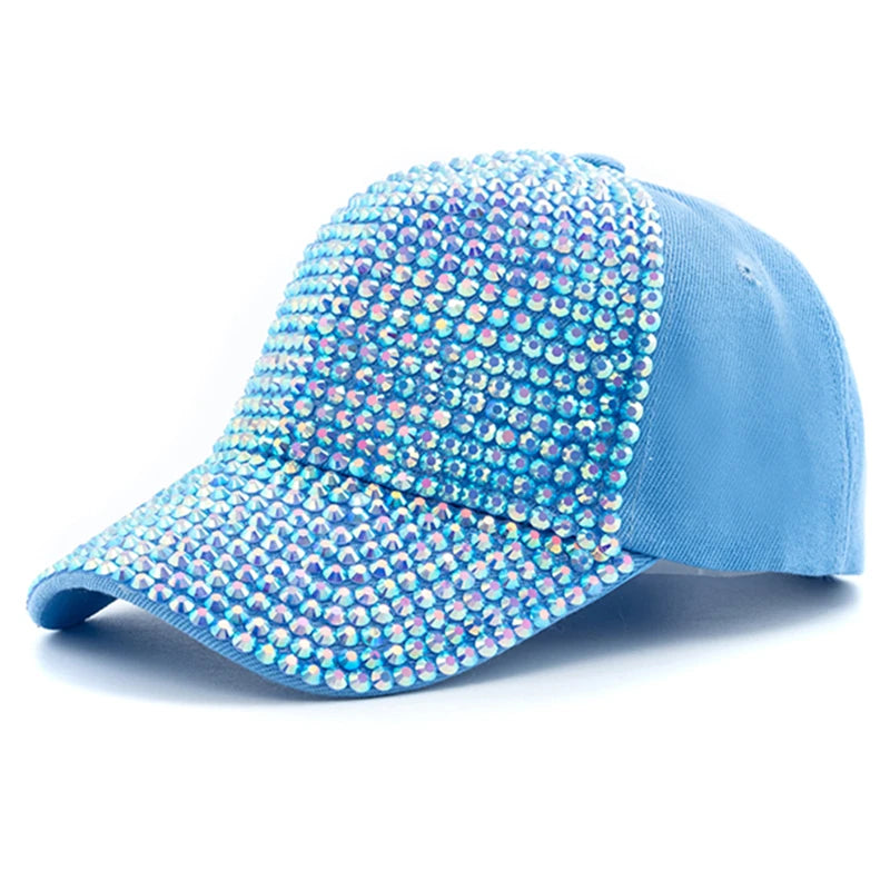 Unisex Baseball Cap mit Diamant-Applikation – Schlichte Verstellbare Mütze | Modische Streetwear & Freizeitkappe für Damen & Herren