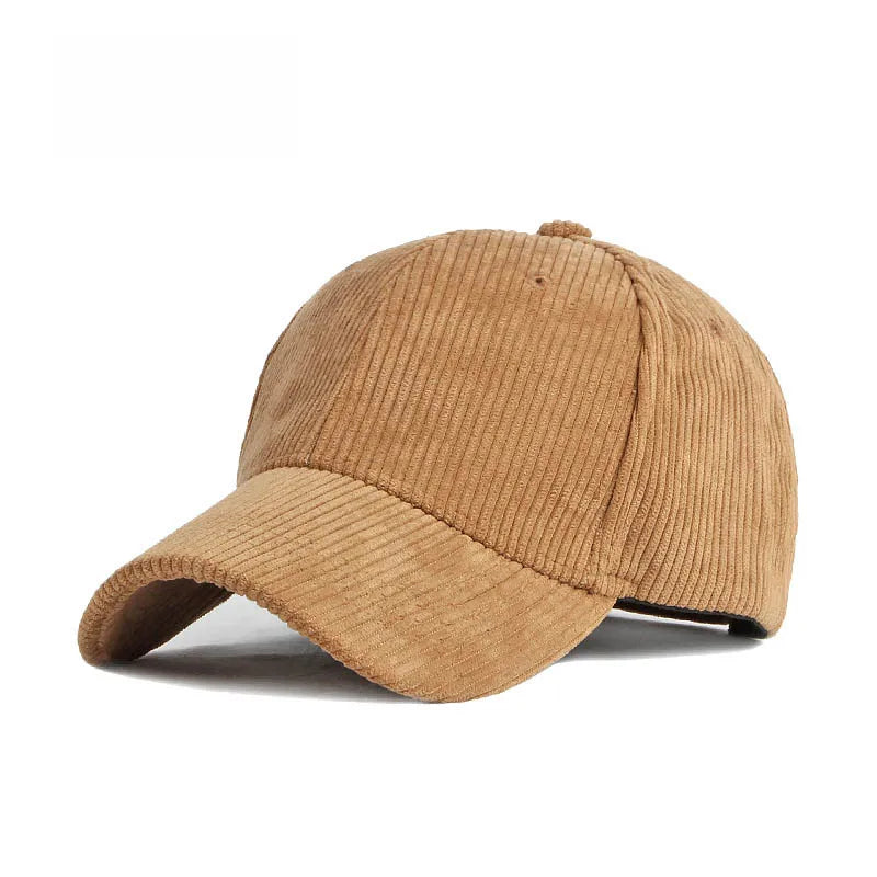 Unisex Cord Baseball Cap – Verstellbare Baumwollkappe im Retro-Stil | Warme Herbst Snapback Mütze für Damen & Herren, Freizeit & Streetwear