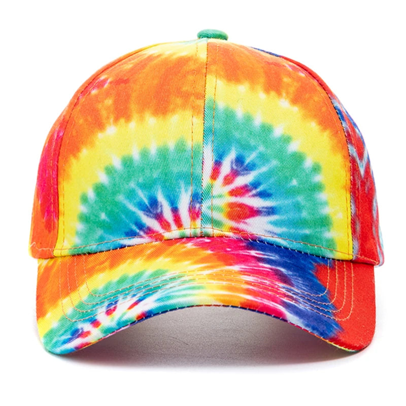 Unisex Baseball Cap mit Tie-Dye-Muster – Bunte Regenbogen Sommermütze | Verstellbare Streetwear Dad Cap für Damen & Herren