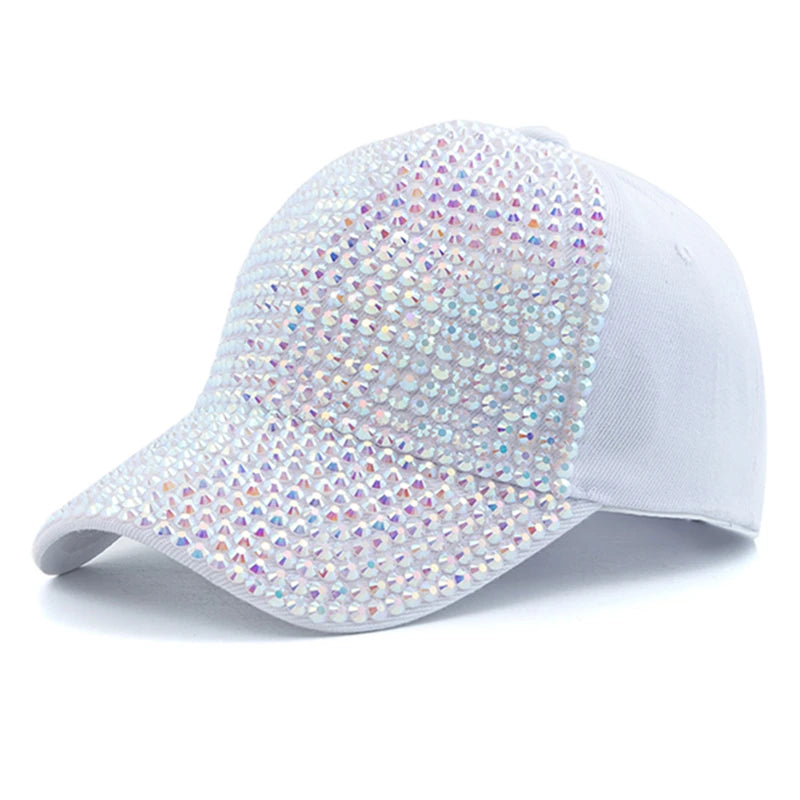 Unisex Baseball Cap mit Diamant-Applikation – Schlichte Verstellbare Mütze | Modische Streetwear & Freizeitkappe für Damen & Herren