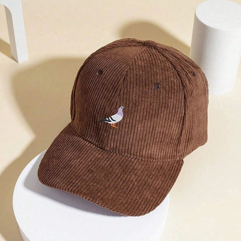 Unisex Baseball Cap mit Tauben-Stickerei – Verstellbare Baumwollkappe | Lässige Alltagsmütze mit Sonnenschutz für Damen & Herren