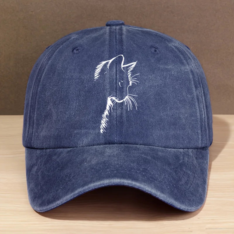 Unisex Trucker Cap mit Ausgeschnittenem Katzenmuster – Atmungsaktive Mesh Baseball Cap | Outdoor Sport & Camping Sonnenmütze für Damen & Herren