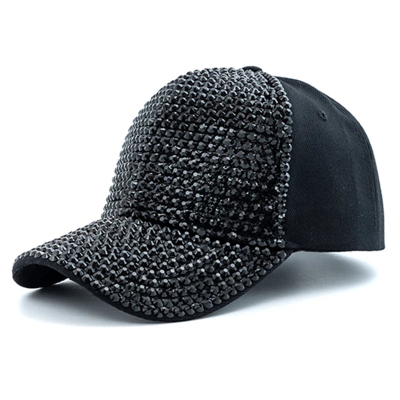 Unisex Baseball Cap mit Diamant-Applikation – Schlichte Verstellbare Mütze | Modische Streetwear & Freizeitkappe für Damen & Herren