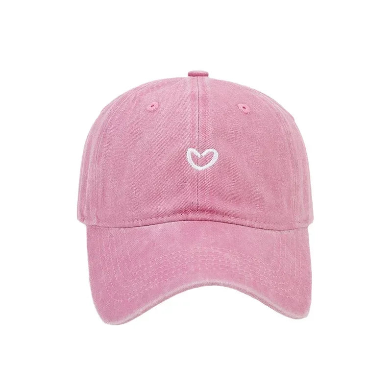 Unisex Baseball Cap mit „Love“-Stickerei – Gewaschene Baumwoll Snapback Mütze | Retro Freizeitkappe für Damen & Herren