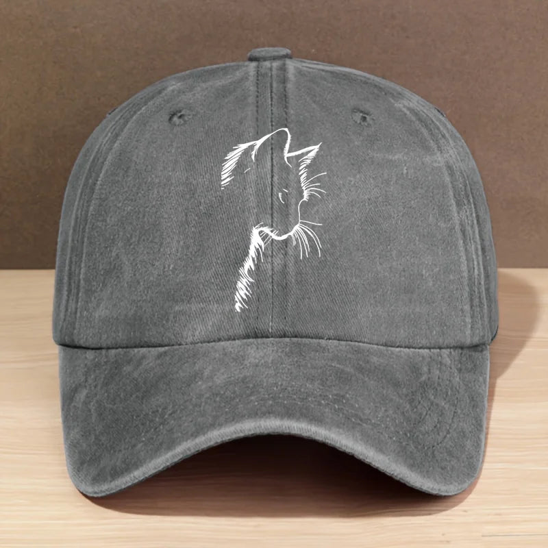 Unisex Trucker Cap mit Ausgeschnittenem Katzenmuster – Atmungsaktive Mesh Baseball Cap | Outdoor Sport & Camping Sonnenmütze für Damen & Herren