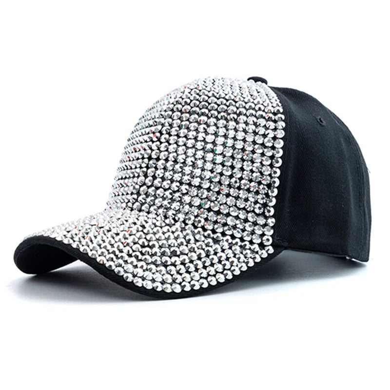 Unisex Baseball Cap mit Diamant-Applikation – Schlichte Verstellbare Mütze | Modische Streetwear & Freizeitkappe für Damen & Herren