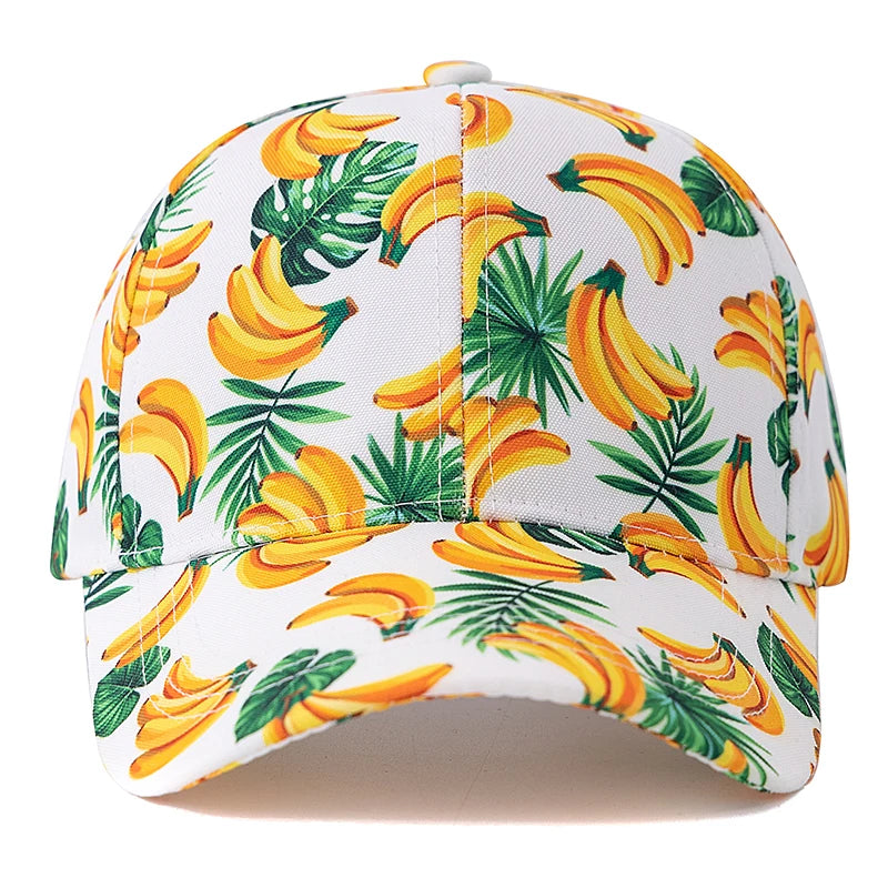 Unisex Baseball Cap mit Früchte-Print – Verstellbare Sommermütze | Atmungsaktive Sonnenkappe für Damen & Herren