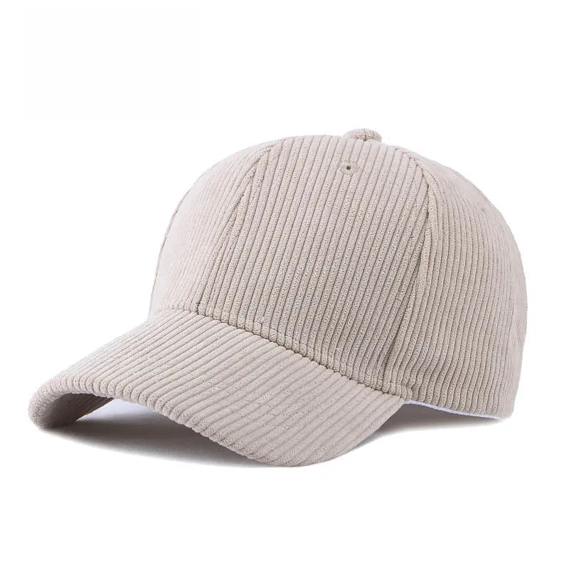 Unisex Cord Baseball Cap – Verstellbare Baumwollkappe im Retro-Stil | Warme Herbst Snapback Mütze für Damen & Herren, Freizeit & Streetwear