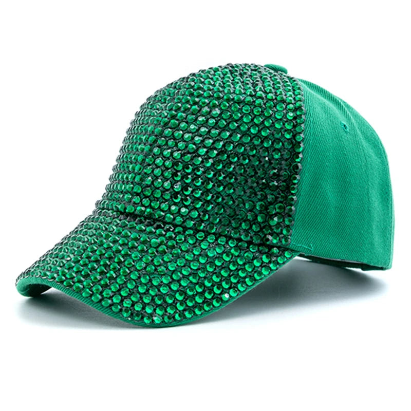 Unisex Baseball Cap mit Diamant-Applikation – Schlichte Verstellbare Mütze | Modische Streetwear & Freizeitkappe für Damen & Herren