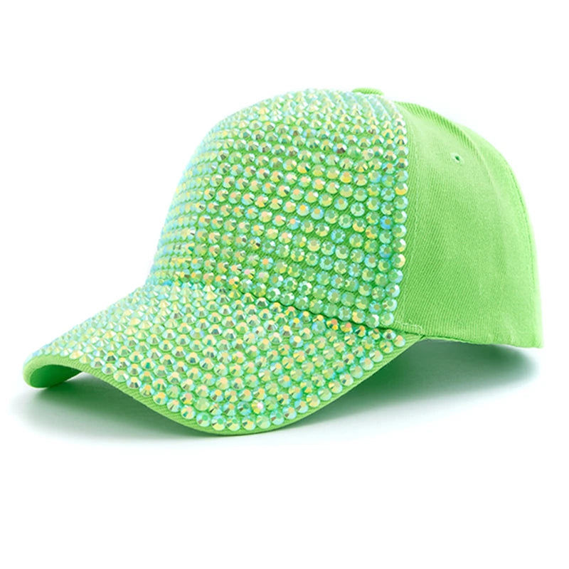 Unisex Baseball Cap mit Diamant-Applikation – Schlichte Verstellbare Mütze | Modische Streetwear & Freizeitkappe für Damen & Herren