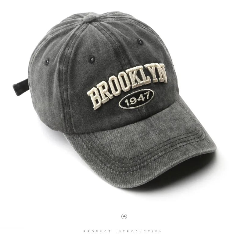 Unisex Baseball Cap mit „Brooklyn“-Stickerei – Verstellbare Baumwollkappe | Retro Streetwear & Hip Hop Mütze für Damen & Herren