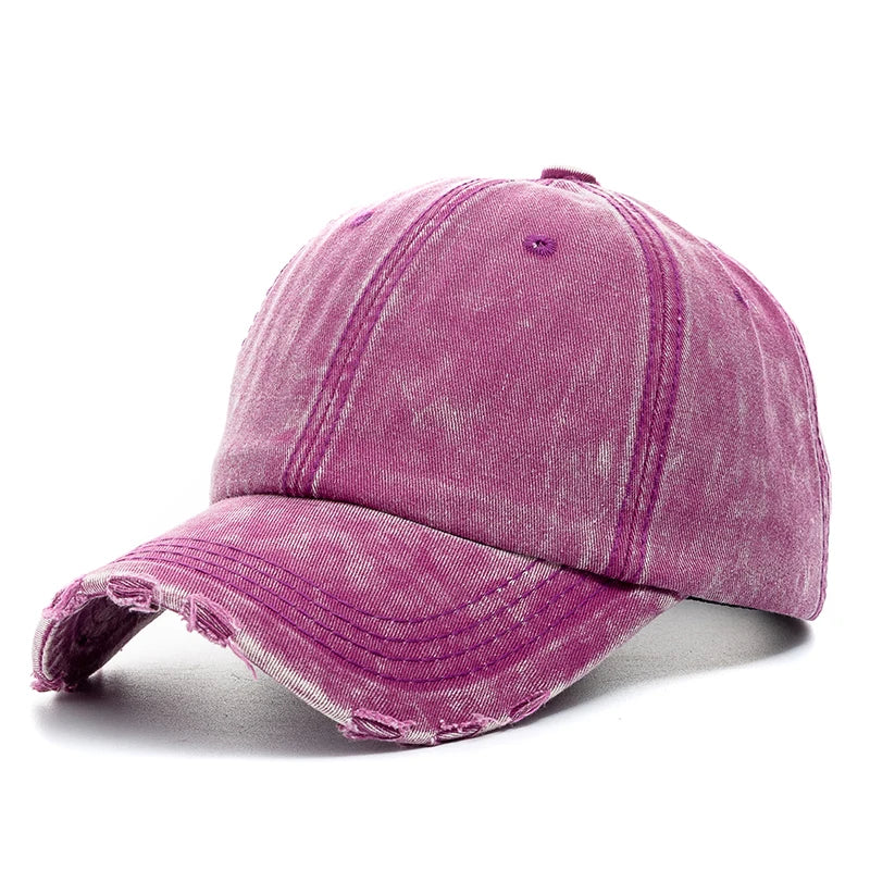 Unisex Baseball Cap aus Gewaschener Baumwolle – Einfarbige Denim Kappe | Hochwertige Verstellbare Streetwear Mütze für Damen & Herren