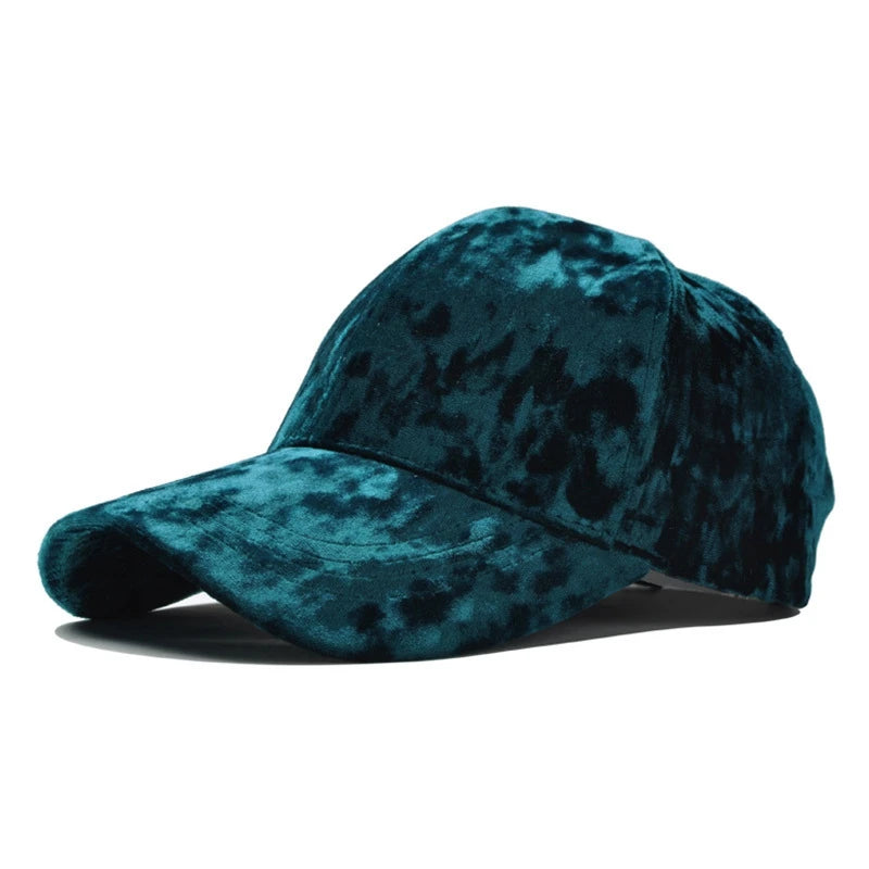 Unisex Baseball Cap aus Gold-Samt – Verstellbare Einfarbige Snapback Mütze | Koreanischer Stil Dad Cap für Frühling & Herbst