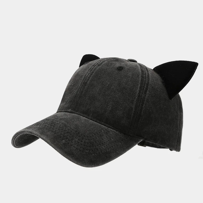 Unisex Baseball Cap mit Katzenohren – Weiche Sommermütze | Personalisierte Streetwear & Hip Hop Cap für Damen & Herren