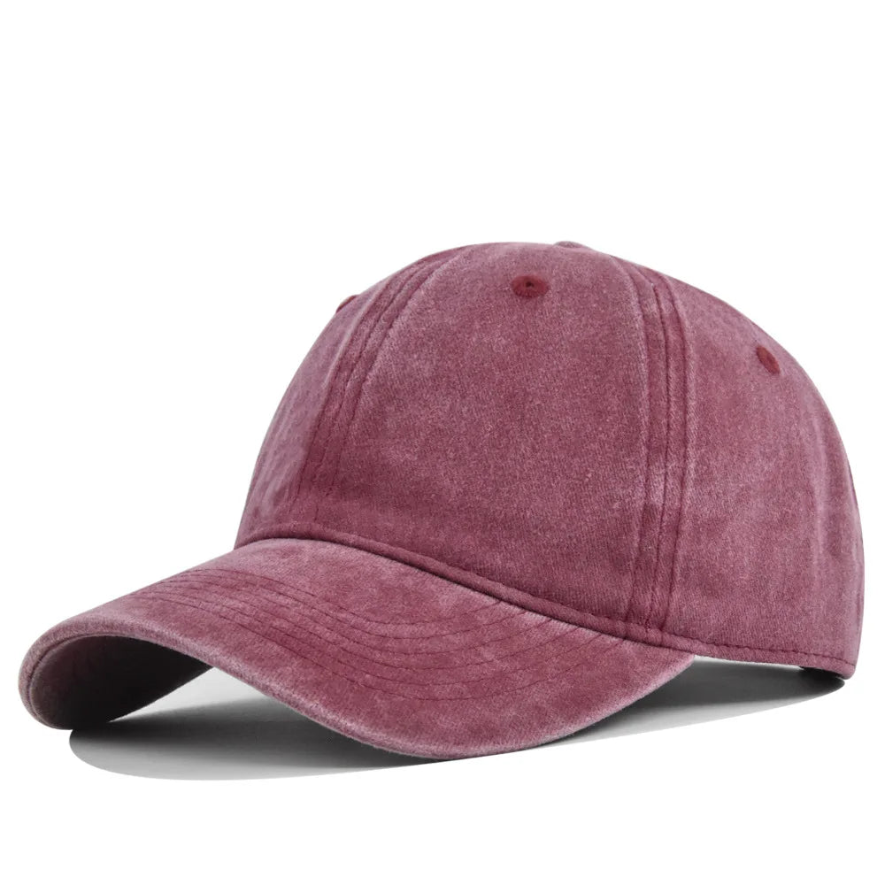 Unisex Baseball Cap aus Gewaschener Baumwolle – Verstellbare Einfarbige Snapback Mütze | Retro Y2K Hip Hop Sonnenkappe für Damen & Herren