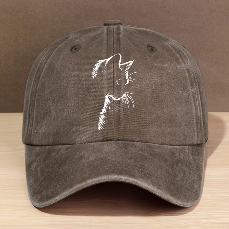 Unisex Trucker Cap mit Ausgeschnittenem Katzenmuster – Atmungsaktive Mesh Baseball Cap | Outdoor Sport & Camping Sonnenmütze für Damen & Herren