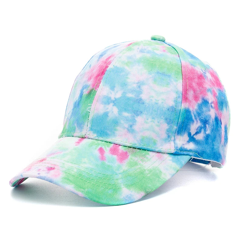Unisex Baseball Cap mit Tie-Dye-Muster – Bunte Regenbogen Sommermütze | Verstellbare Streetwear Dad Cap für Damen & Herren