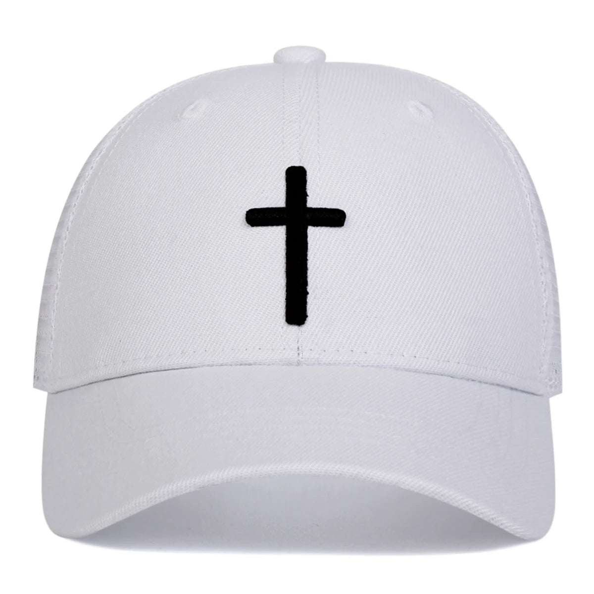Unisex Mesh Baseball Cap mit Kreuz-Stickerei – Verstellbare Hip Hop Kappe | Atmungsaktive Sonnenmütze für Frühling & Sommer