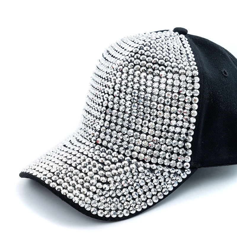 Unisex Baseball Cap mit Diamant-Applikation – Schlichte Verstellbare Mütze | Modische Streetwear & Freizeitkappe für Damen & Herren