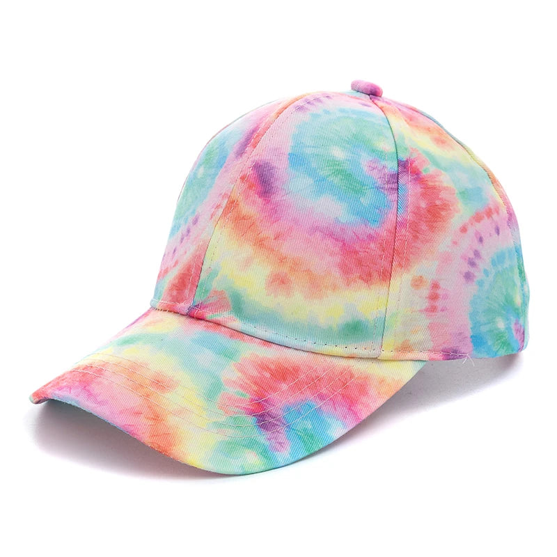 Unisex Baseball Cap mit Tie-Dye-Muster – Bunte Regenbogen Sommermütze | Verstellbare Streetwear Dad Cap für Damen & Herren