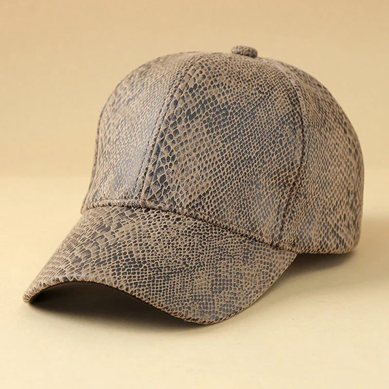 Unisex Baseball Cap aus Hochwertigem Leder – Verstellbare Snapback Mütze | Modische Outdoor Kappe für Damen & Herren