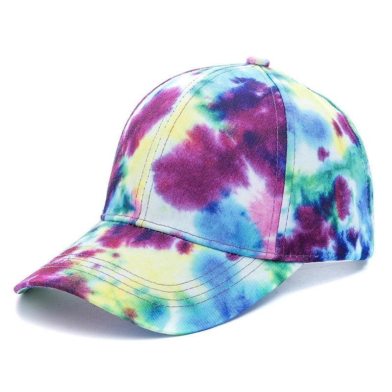 Unisex Baseball Cap mit Tie-Dye-Muster – Bunte Regenbogen Sommermütze | Verstellbare Streetwear Dad Cap für Damen & Herren