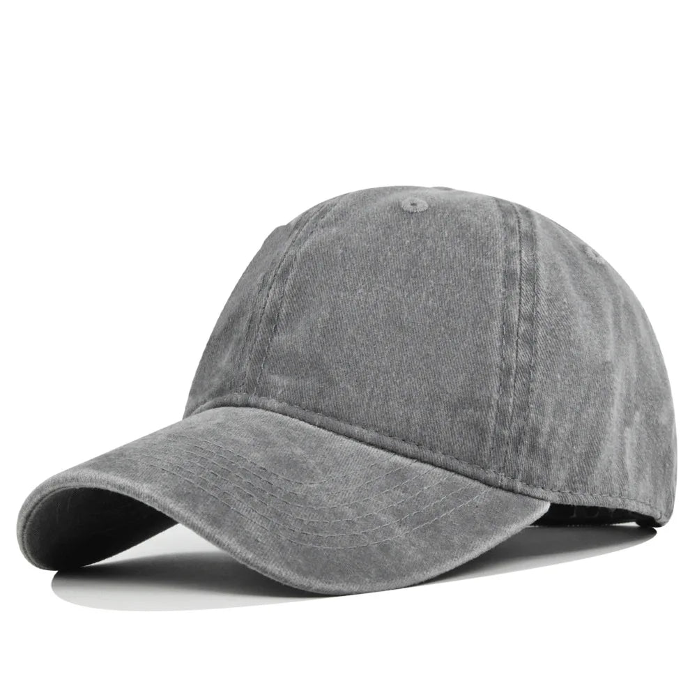 Unisex Baseball Cap aus Gewaschener Baumwolle – Verstellbare Einfarbige Snapback Mütze | Retro Y2K Hip Hop Sonnenkappe für Damen & Herren