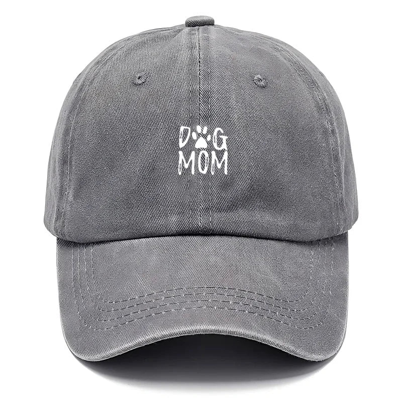 Unisex Baseball Cap „Dog Mom“ – Gewaschene Vintage Baumwollkappe | Verstellbare Trucker Mütze für Damen & Herren, Tierliebhaber & Freizeit