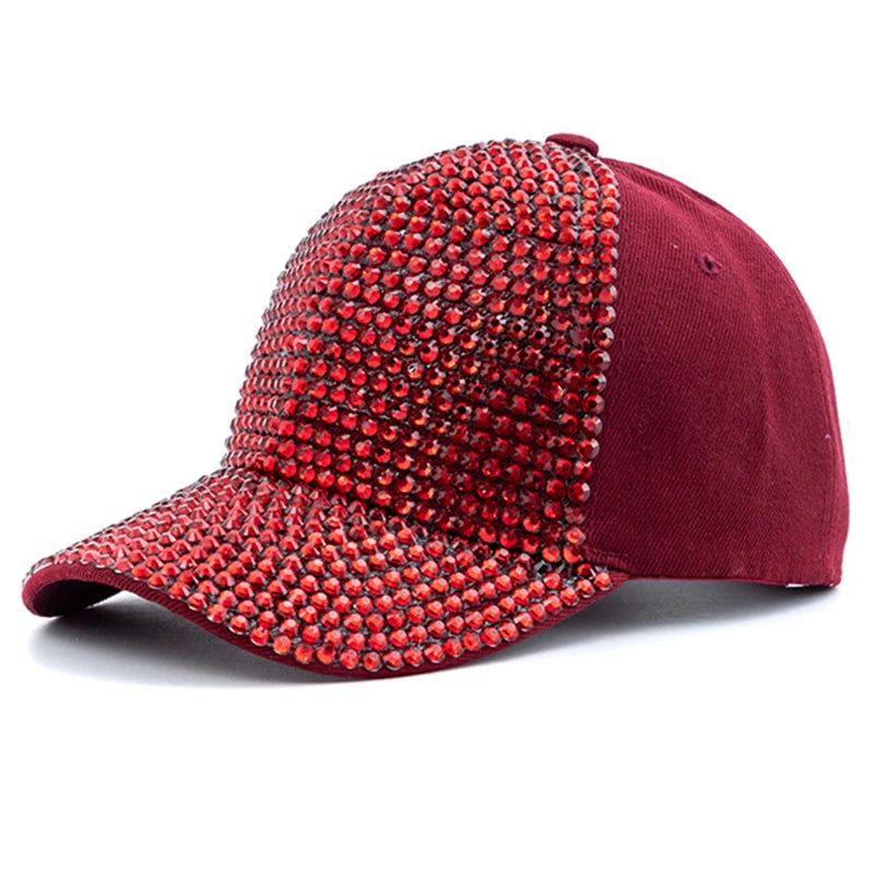 Unisex Baseball Cap mit Diamant-Applikation – Schlichte Verstellbare Mütze | Modische Streetwear & Freizeitkappe für Damen & Herren