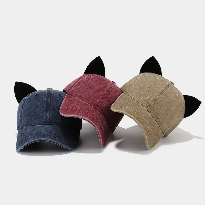 Unisex Baseball Cap mit Katzenohren – Weiche Sommermütze | Personalisierte Streetwear & Hip Hop Cap für Damen & Herren