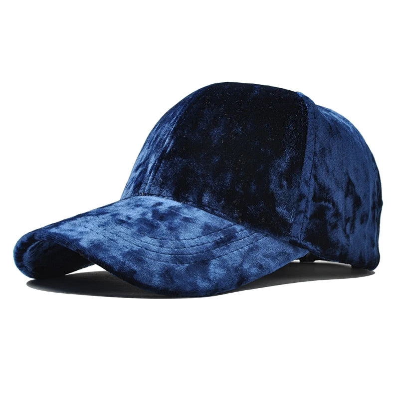 Unisex Baseball Cap aus Gold-Samt – Verstellbare Einfarbige Snapback Mütze | Koreanischer Stil Dad Cap für Frühling & Herbst