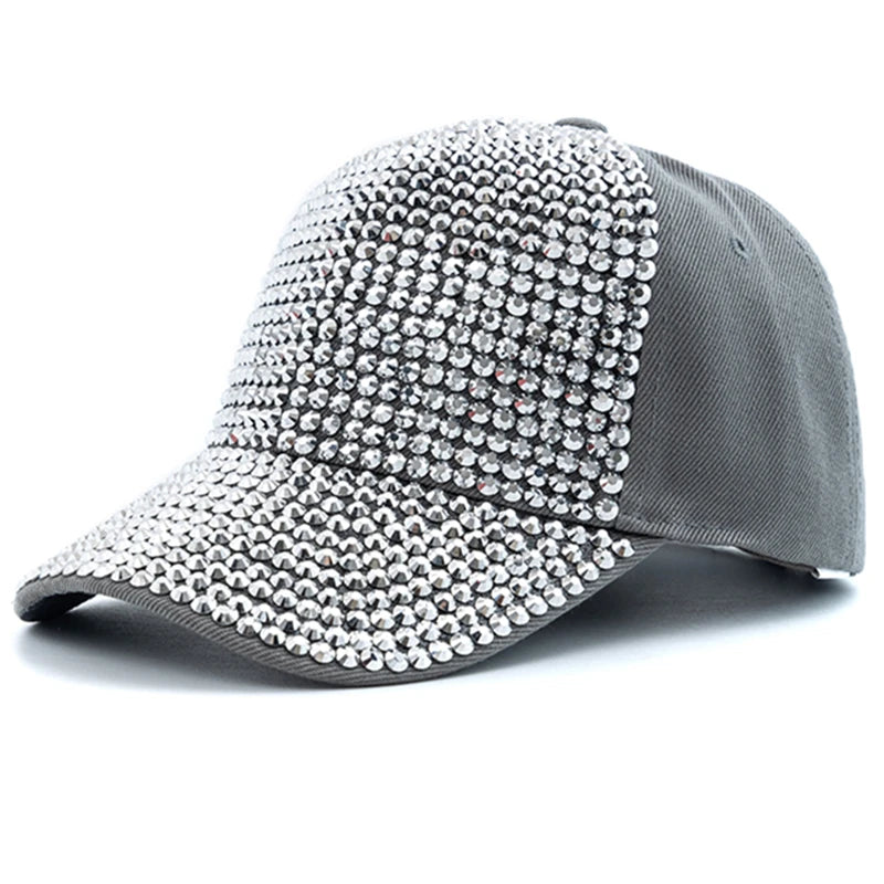Unisex Baseball Cap mit Diamant-Applikation – Schlichte Verstellbare Mütze | Modische Streetwear & Freizeitkappe für Damen & Herren