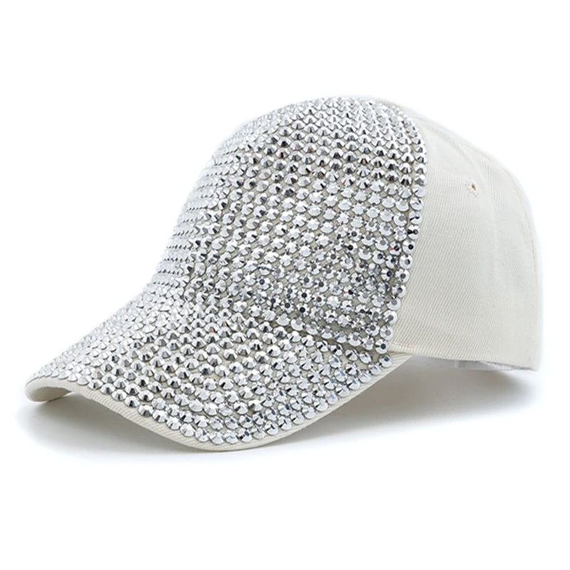 Unisex Baseball Cap mit Diamant-Applikation – Schlichte Verstellbare Mütze | Modische Streetwear & Freizeitkappe für Damen & Herren