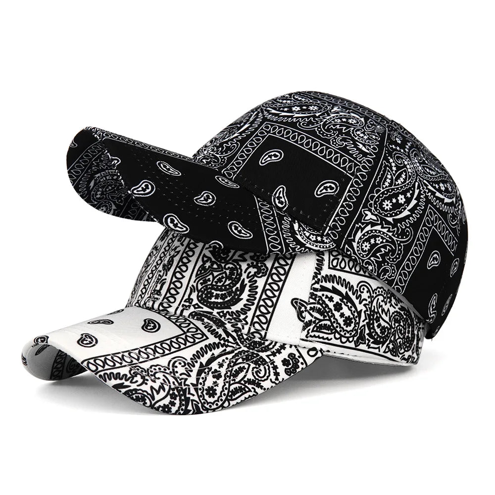 Unisex Sommer Baseball Cap mit Cashew-Blumen-Muster – Verstellbare Sonnenmütze | Hip Hop Trucker Cap für Damen & Herren