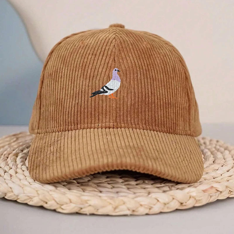 Unisex Baseball Cap mit Tauben-Stickerei – Verstellbare Baumwollkappe | Lässige Alltagsmütze mit Sonnenschutz für Damen & Herren