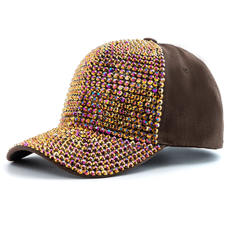 Unisex Baseball Cap mit Diamant-Applikation – Schlichte Verstellbare Mütze | Modische Streetwear & Freizeitkappe für Damen & Herren