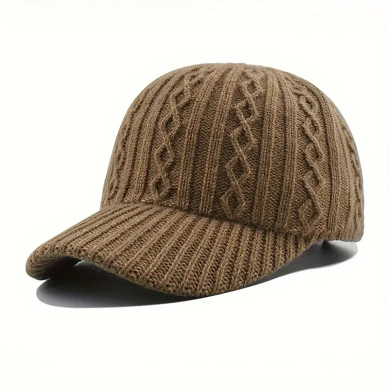 Unisex Strick-Baseball Cap – Warme Herbst & Winter Mütze | Modische Vielseitige Kappe für Damen & Herren