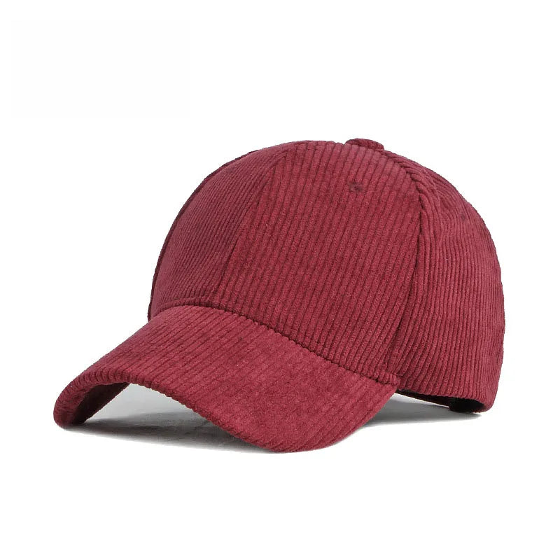 Unisex Cord Baseball Cap – Verstellbare Baumwollkappe im Retro-Stil | Warme Herbst Snapback Mütze für Damen & Herren, Freizeit & Streetwear