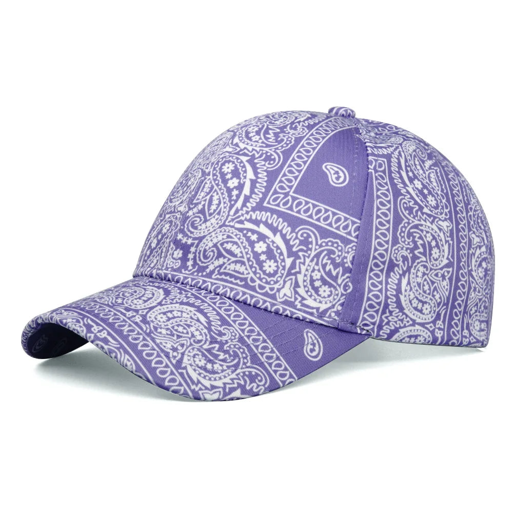 Unisex Sommer Baseball Cap mit Cashew-Blumen-Muster – Verstellbare Sonnenmütze | Hip Hop Trucker Cap für Damen & Herren