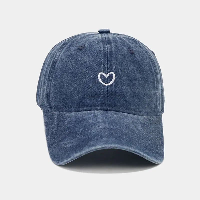 Unisex Baseball Cap mit „Love“-Stickerei – Gewaschene Baumwoll Snapback Mütze | Retro Freizeitkappe für Damen & Herren