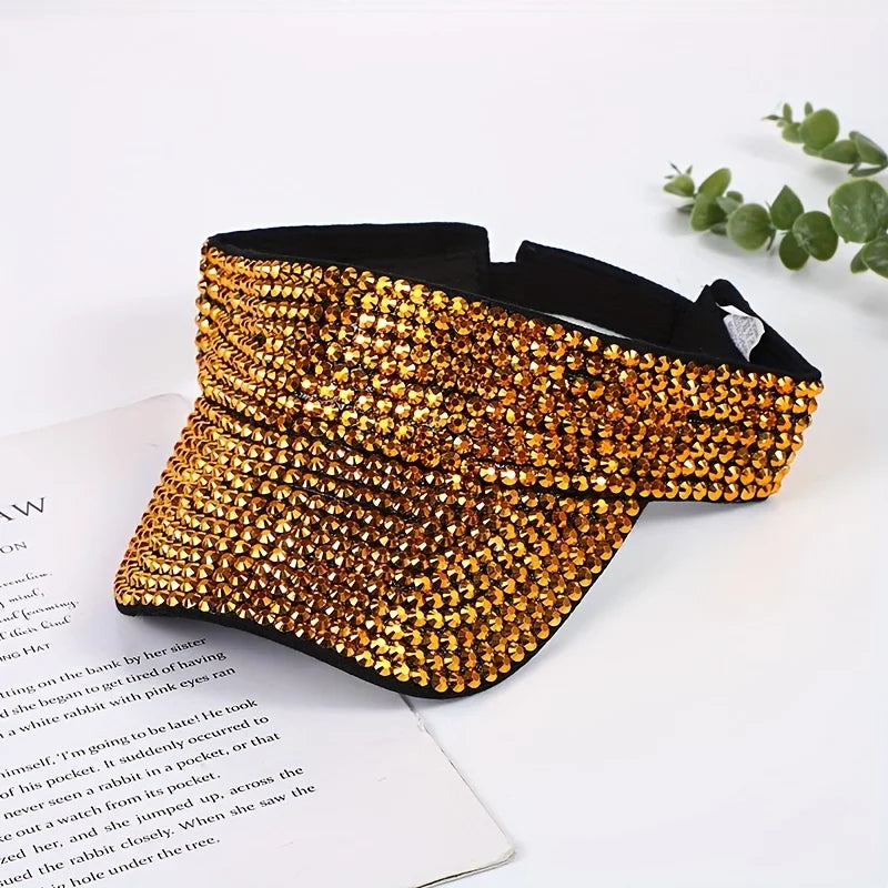 Unisex Baseball Cap mit Glitzer-Strass – Verstellbare Acryl Sonnenmütze | Funkelnde Freizeit- & Party-Kappe für Damen & Herren