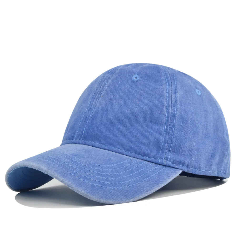 Unisex Baseball Cap aus Gewaschener Baumwolle – Verstellbare Einfarbige Snapback Mütze | Retro Y2K Hip Hop Sonnenkappe für Damen & Herren