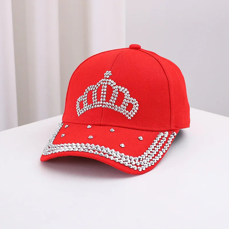 Unisex Baseball Cap mit Strass-Krone – Verstellbare Sommermütze | Modische Sonnenkappe für Damen & Herren